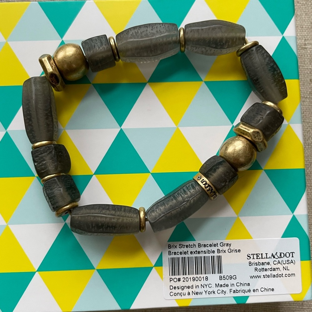 Stella & Dot Brix Stretch Bracelet - Grey